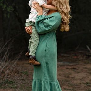 Teal Bohemian Maxi Dress